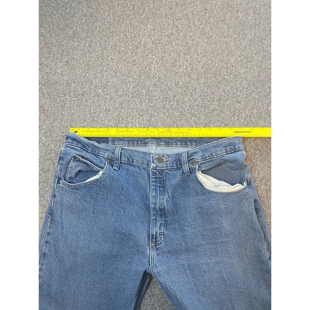 Wrangler Five Star Premium Denim Mens 34x30 Medium Wash Straight Jeans 1096FXVDB